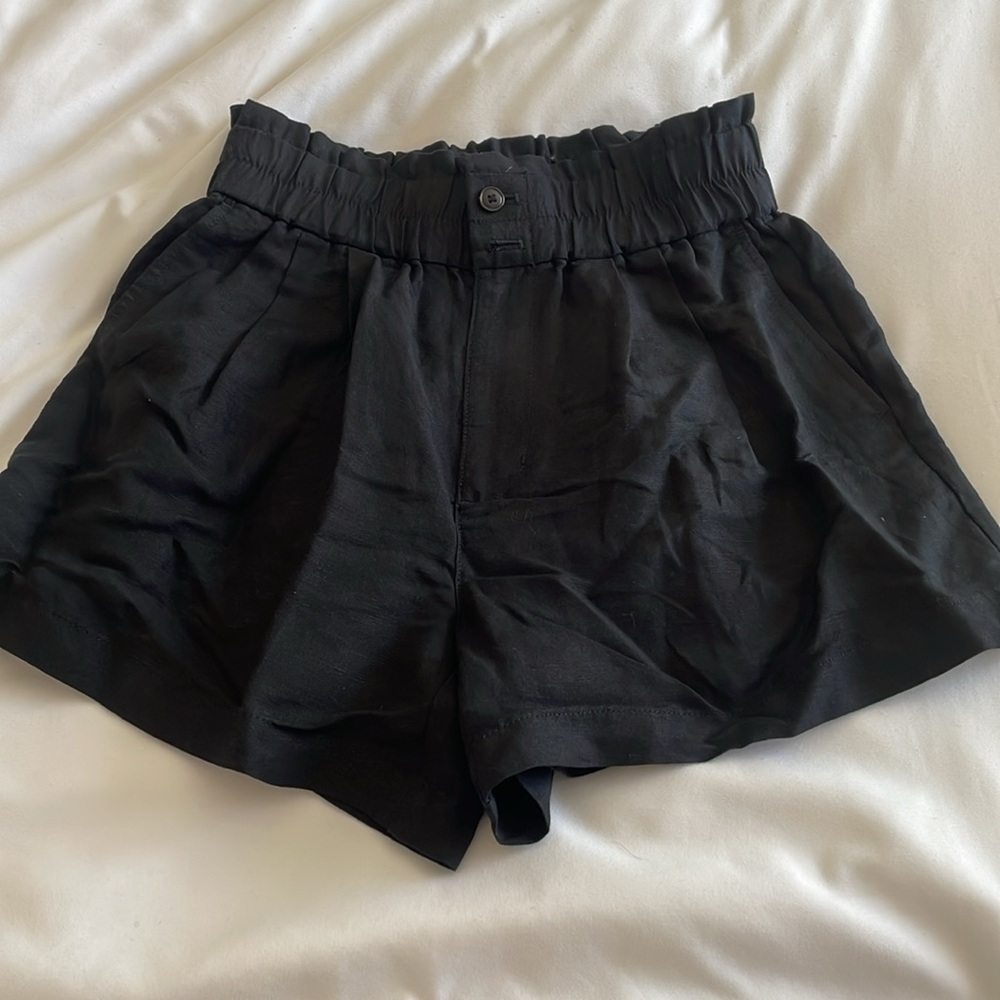 NEW Madewell Black Linen-Blend Shorts - XS